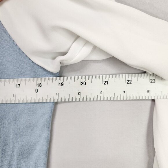 Adrianna Papell Twofer Sweater Shirt Women's M Light Blue White Collared - Picture 5 of 8